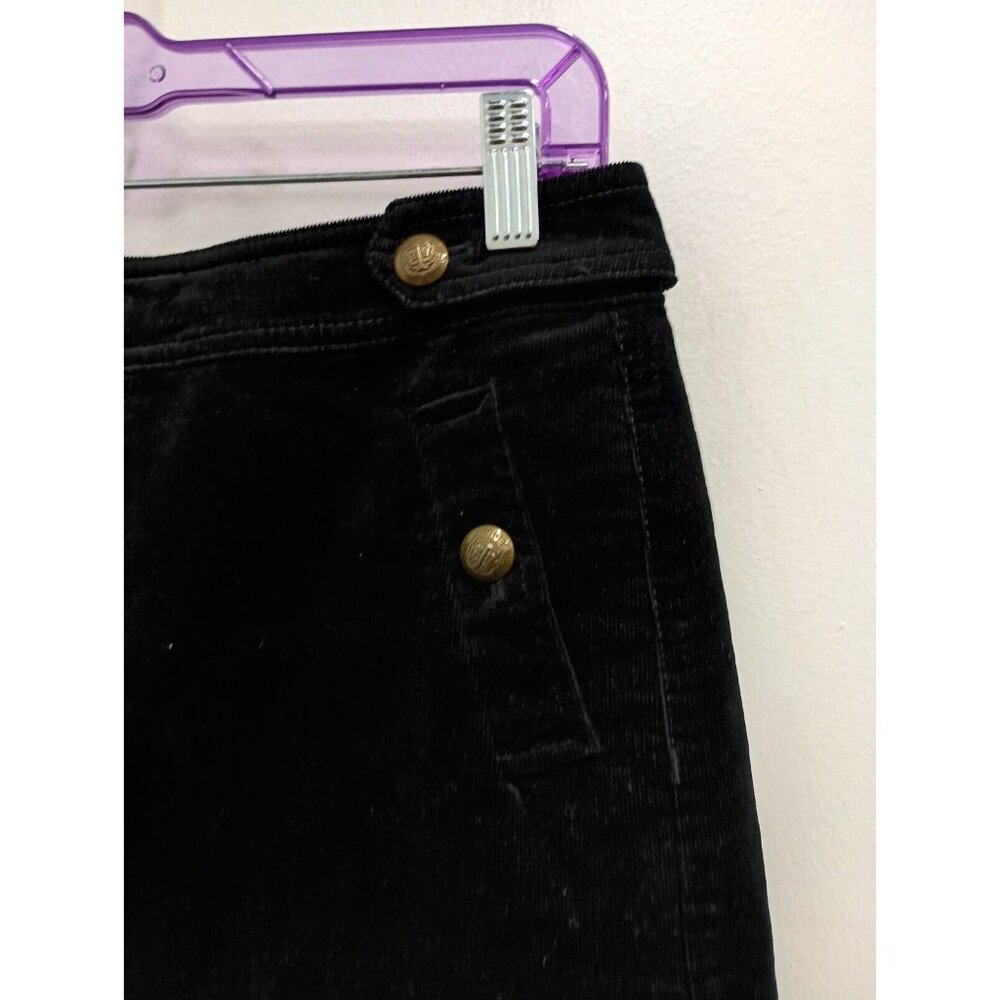 Talbots Womens Corduroy Mini Skirt Size 4 Petite‎ Black Preppy Casual - Picture 2 of 7